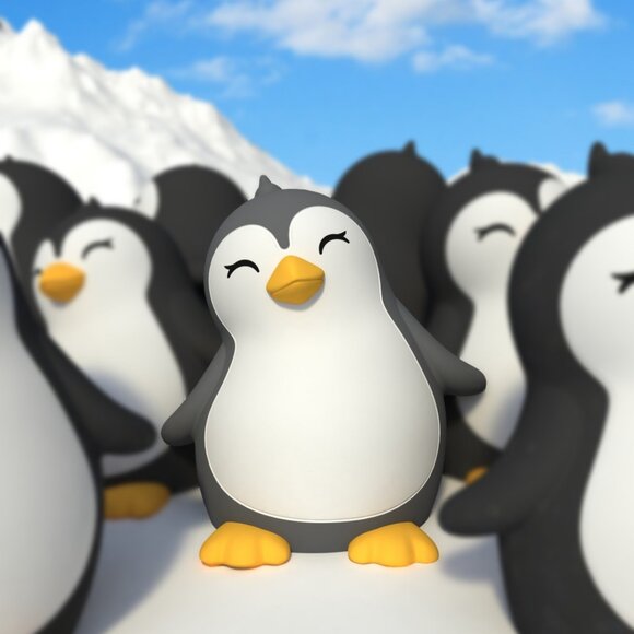 Dhink Penguen Silikon Şarjlı Gece Lambası - 7
