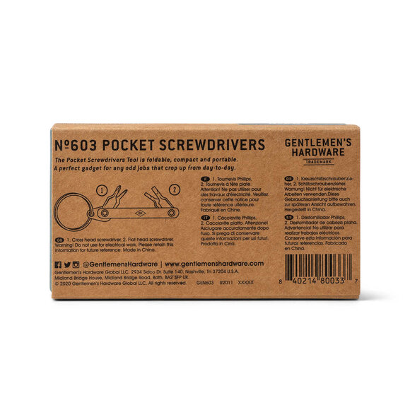 Gentelmens Hardware POCKET SCREW DRIVERS Tornavida Seti Anahtarlık No603 - 4