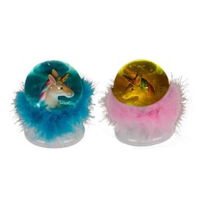 GLITTER GLOBE UNICORN FEATHERS and LED Simli Su Küresi Tüylü ve Işıklı - 2