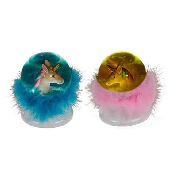 GLITTER GLOBE UNICORN FEATHERS and LED Simli Su Küresi Tüylü ve Işıklı - 2