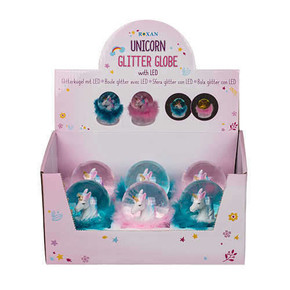 GLITTER GLOBE UNICORN FEATHERS and LED Simli Su Küresi Tüylü ve Işıklı - 3