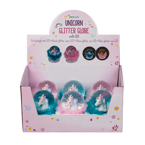 GLITTER GLOBE UNICORN FEATHERS and LED Simli Su Küresi Tüylü ve Işıklı - 3
