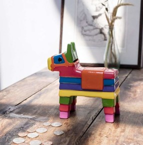 Kikkerland COIN BANK PINATA Çok Renkli Seramik Kumbara - 4