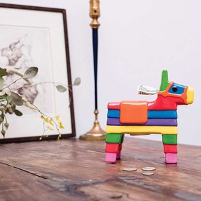Kikkerland COIN BANK PINATA Çok Renkli Seramik Kumbara - 3