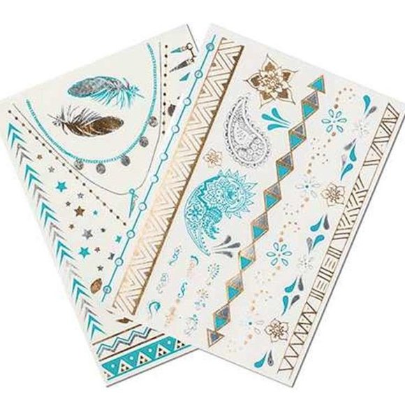 METALLIC JEWELLERY TATTOOS Geçici Metalik Mücevher Dövmeleri - 2