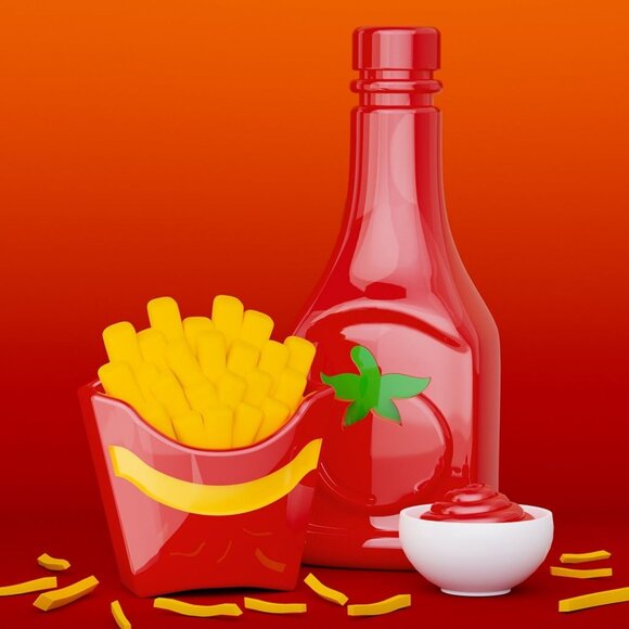 Metalmorphose French Fries ve Ketçup Anahtarlık - 5