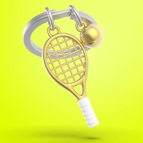 Metalmorphose Tenis Raketi Anahtarlık Gold - 2