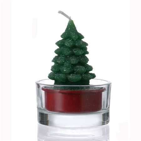 MINI Çam Tealight Mum ve Mumluk 4 Adet - 2