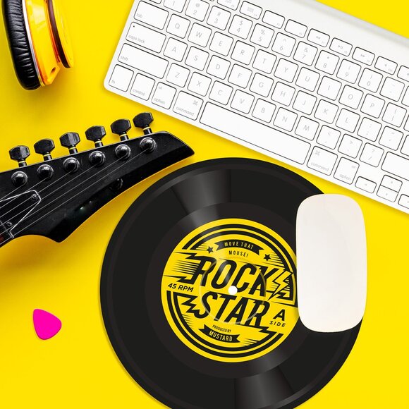Mustard Rock N Roll Mousepad - 1