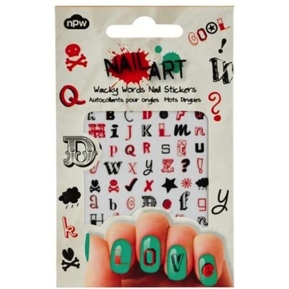 NAIL STICKER Wacky Words Harfli Tırnak Çıkartması Seti - 1