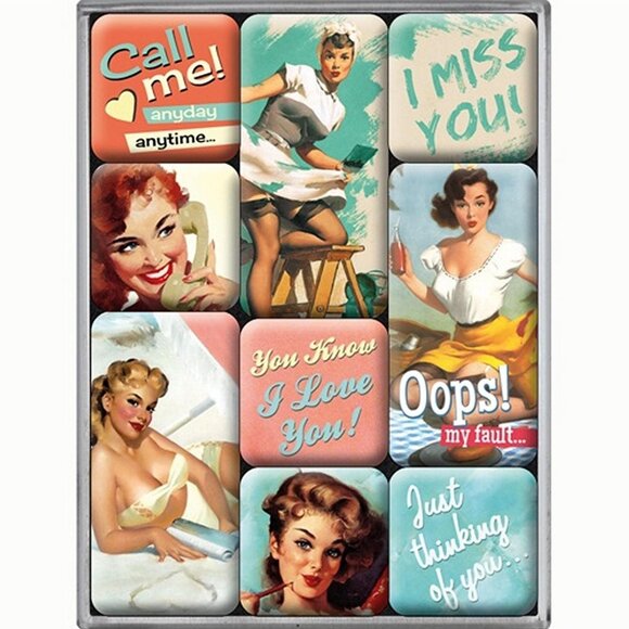 Nostalgic Art Say It Nice Slogans Magnet Set 9 Parça - 1