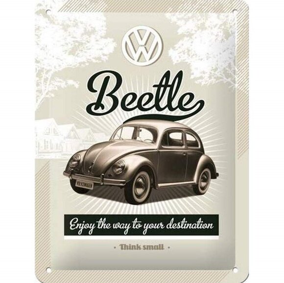 Nostalgic Art VW Retro Beetle Kabartmalı Metal Duvar Panosu - 1