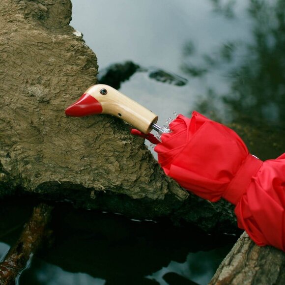 Original Duckhead Duck Kompakt Şemsiye Kırmızı - 4